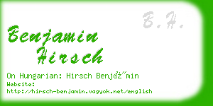 benjamin hirsch business card